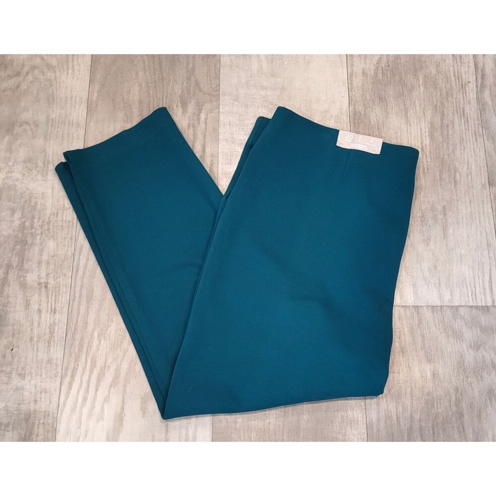 NWT Chicos 4 So Slimming Juliet Slim Leg Pant Green Womens US 20 Pull On Stretch